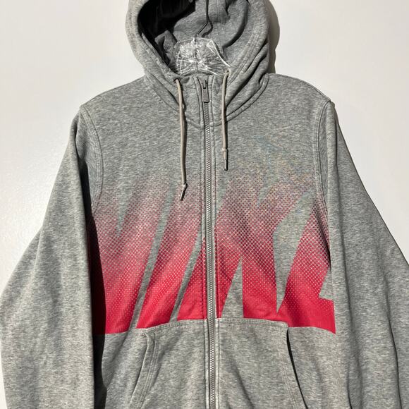 Vintage Y2K Nike Gray Spellout Full Zip Hoodie Sweater Womans Size Small - Picture 3 of 8